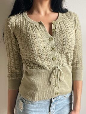Axcess by Liz Clairborne Knit Button-Front Women's Sweater Size S